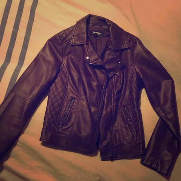 CoffeeShop Jackets & Blazers - Coffee Shop- Faux Leather Moto Jacket